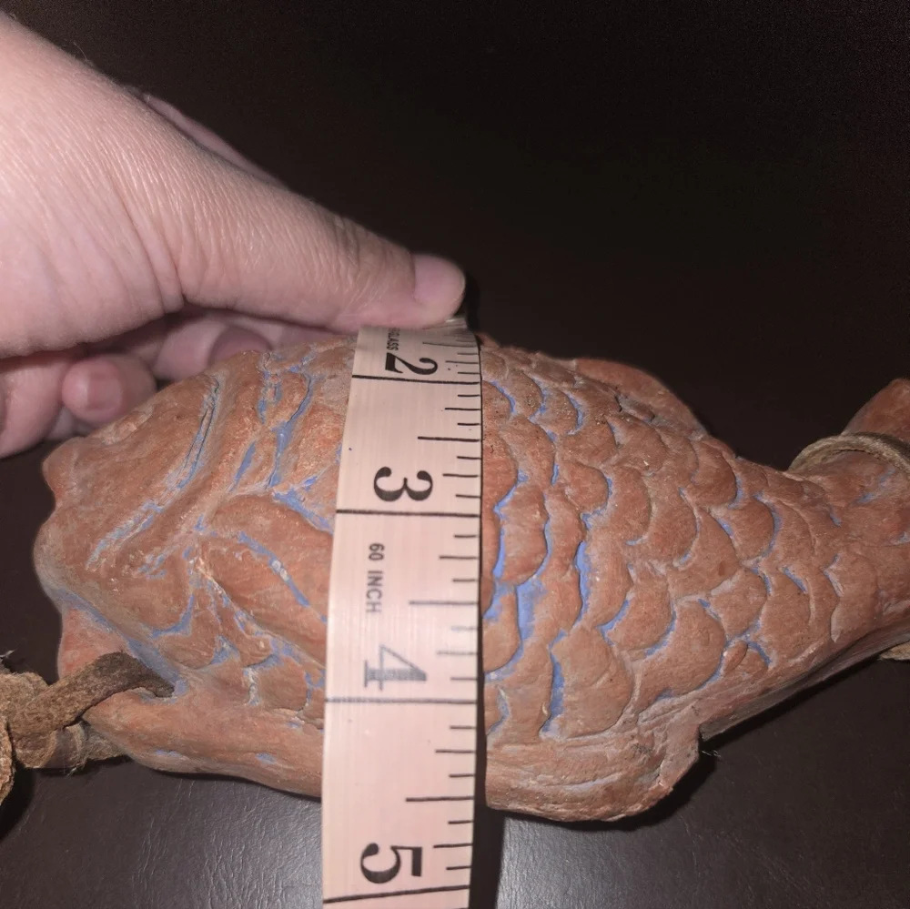 Vintage Terracotta Koi-Style Fish Sculpture – Handcrafted Hollow Clay Decor
